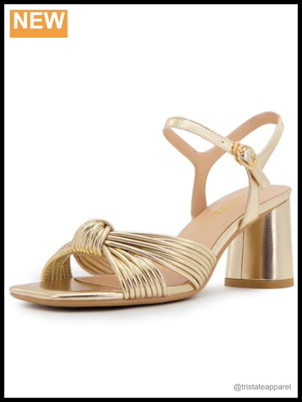 Faux Leather Chunky Block Heel Ankle Strap Square Toe Sandals for Women